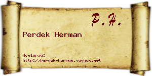 Perdek Herman névjegykártya